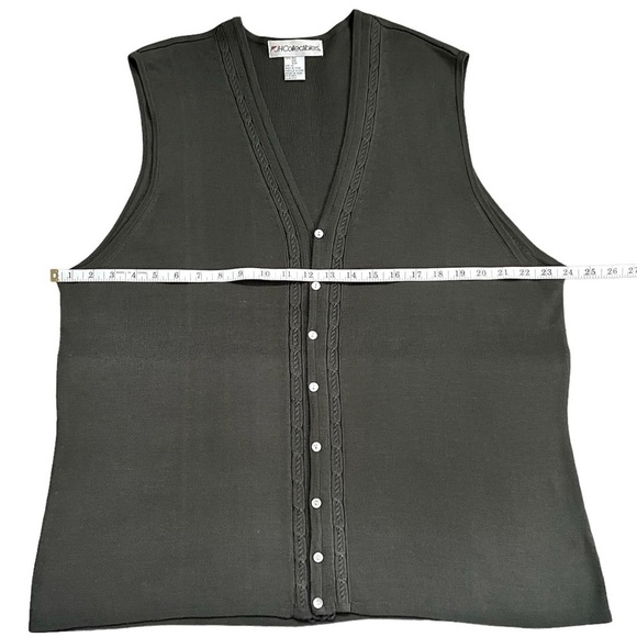 JH Collectables Black Floral Skirt Top and Sweater Vest Set Plus Size 22W - Picture 9 of 16